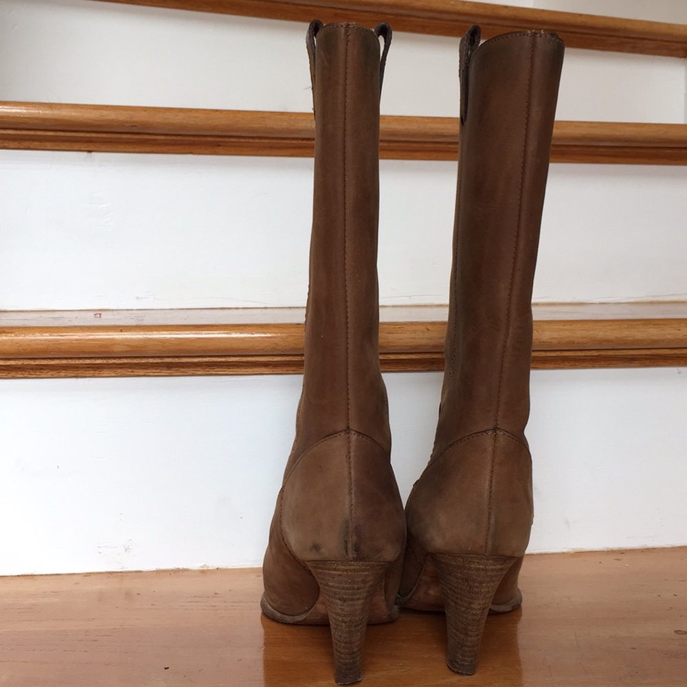 Michael Kors tan leather heeled western boots - Picture 5 of 8